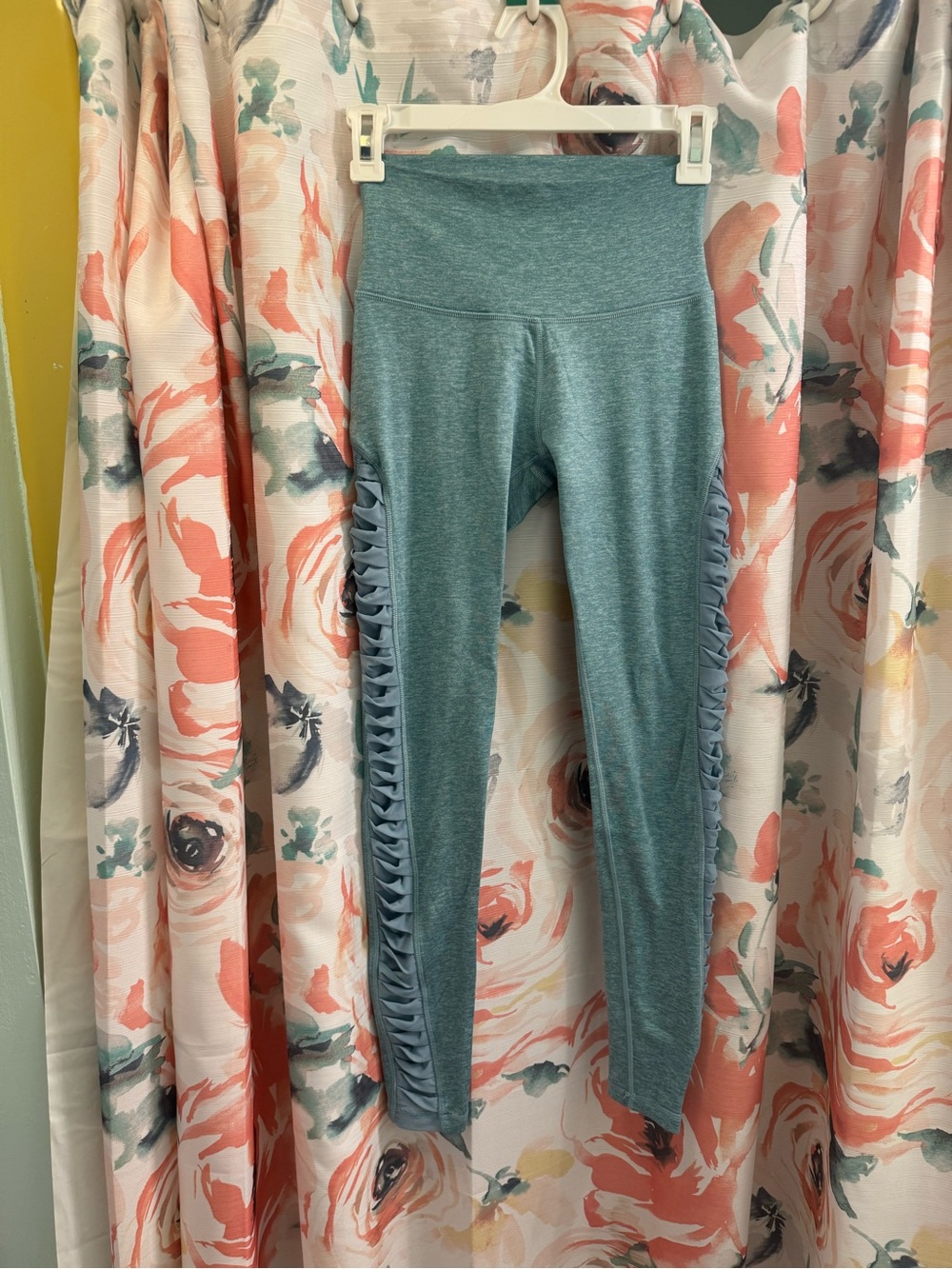 aerie Teal Ruffle-Side Leggings